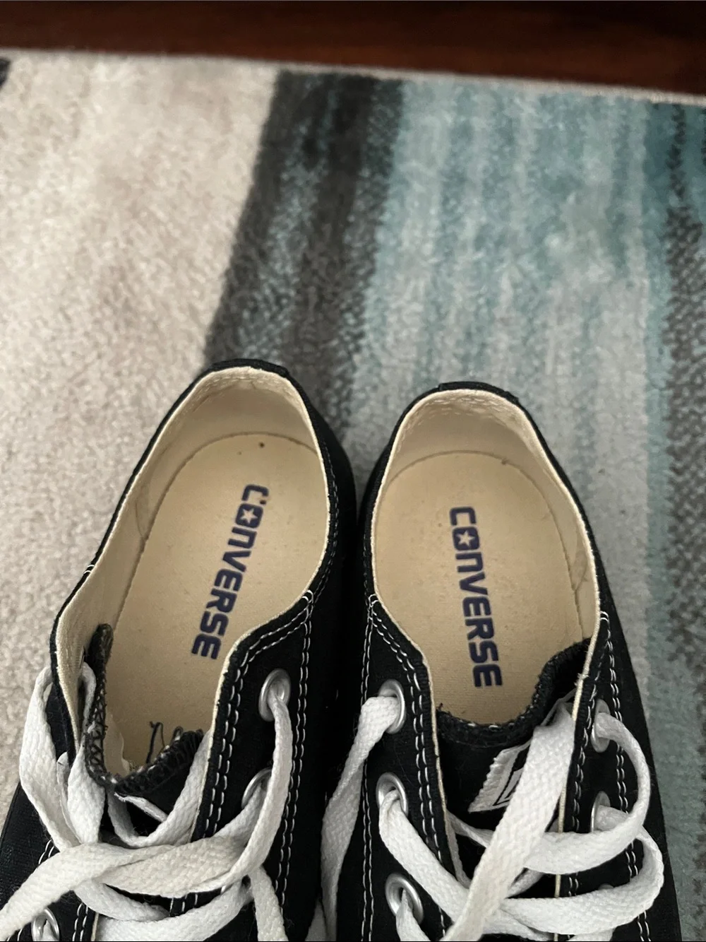 Converse Black and White Low-Top Kids Sneakers - Picture 3 of 5